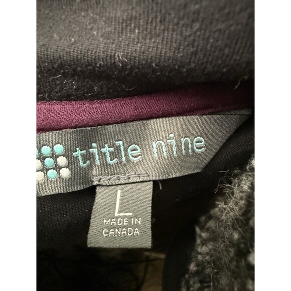 Title Nine Long Sweater Jacket Wool Blend Coat Size Large Gray Black Plaid - Picture 5 of 8